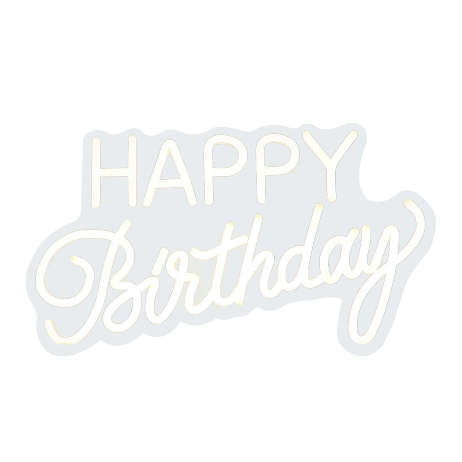 Ioensy - Señal De Luz Led Con Letras, Lámpara De Noche, Alimentada Por Usb, Reutilizable Para Cumpleaños, Dormitorio, Feliz, Blanco Cálido