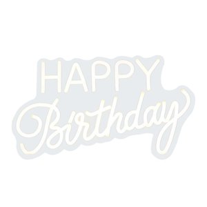 Ioensy - Señal De Luz Led Con Letras, Lámpara De Noche, Alimentada Por Usb, Reutilizable Para Cumpleaños, Dormitorio, Feliz, Blanco Cálido