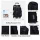 thumbnail image 4 of Mochila enrollable VIDOSCLA, equipaje de mano negra para niños y niños, 4 of 7
