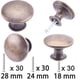 thumbnail image 2 of Perillas para gabinete YOIPE, paquete de 30, bronce antiguo, 3 cm, 2 of 5
