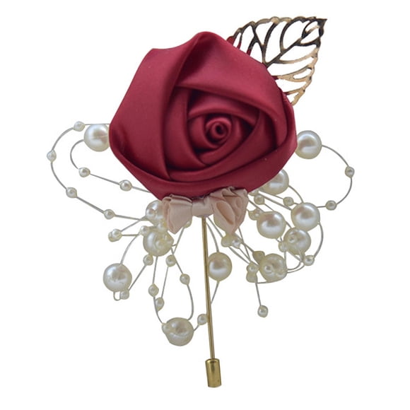Novio Novia Corsage Artificial Para Boda Dama De Honor Padrinos De Boda Rojo