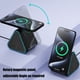 thumbnail image 3 of Soporte de carga magnético inalámbrico para iPhone 15 14 13 Soporte de teléfono giratorio ajustable con altavoz y luz LED-Negro, 3 of 6