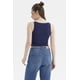 thumbnail image 3 of Polera Mujer Escote Cuadrado Botones Falsos Azul Oscuro, 3 of 4