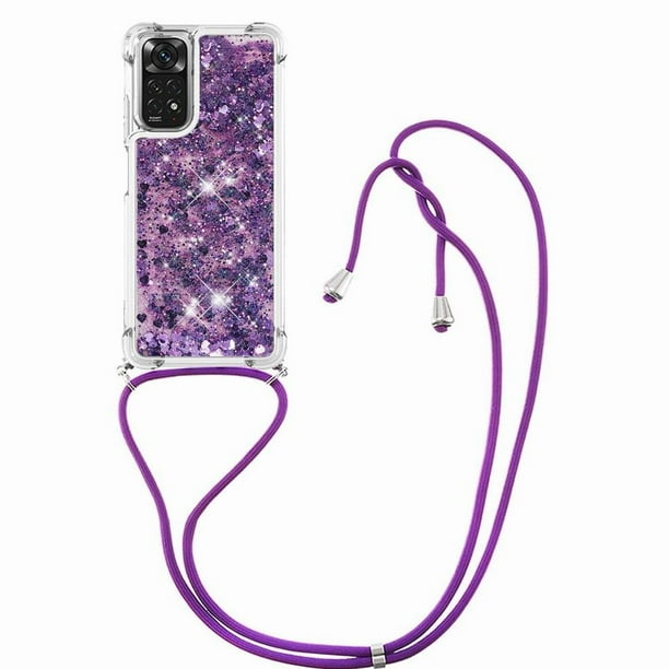Funda FOXDOCK para Xiaomi Redmi Note 12s 4G con Cuerda Ajustable, Brillo Líquido, Protección Antigolpes y Lente – Ideal para Regalo