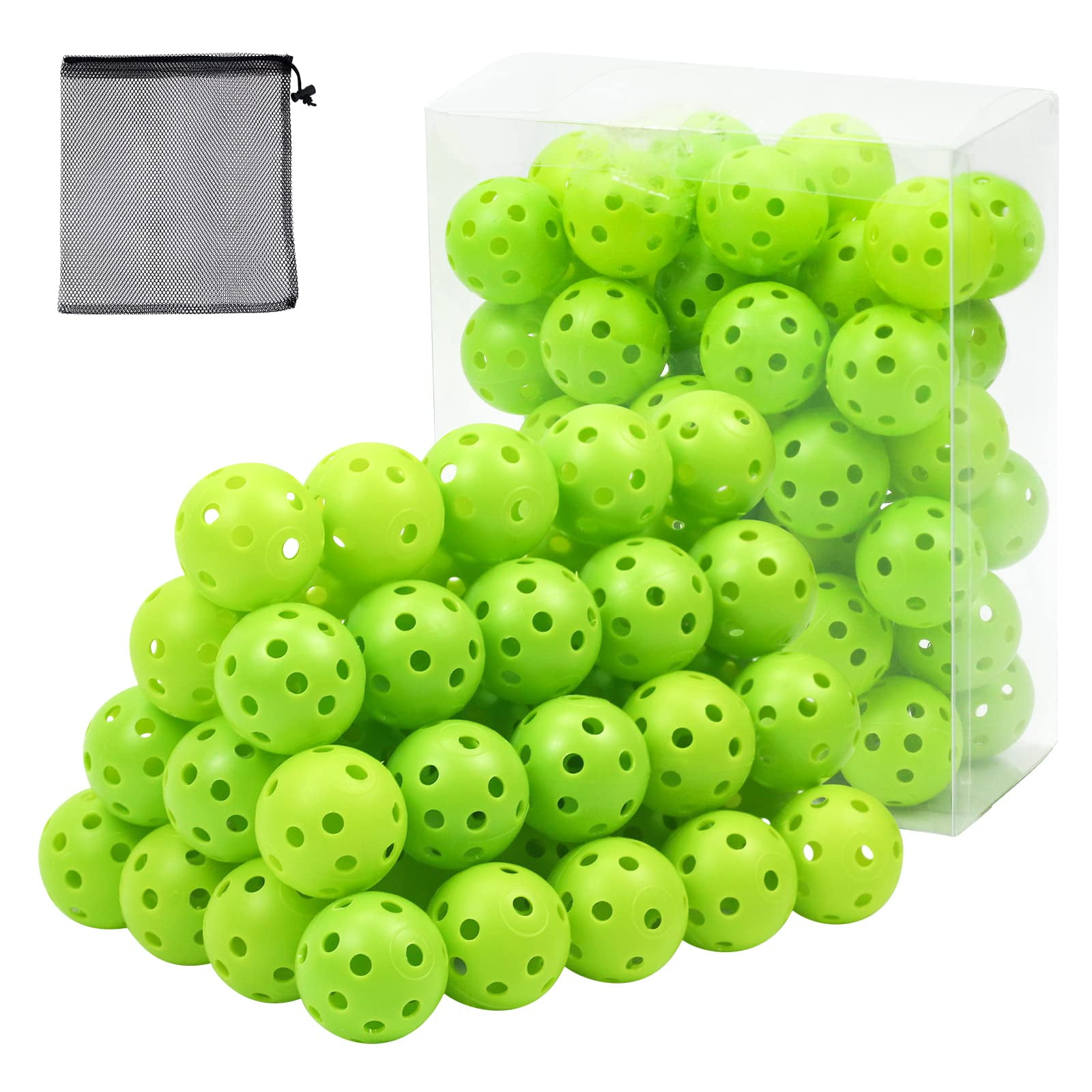 Paquete De 50 Pelotas De Golf De Plástico Bac-kitchen Con Bolsa, Color Verde