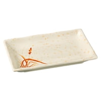 Plato Yanco Orchis Rectangular De 20 Cm X 14 Cm, Melamina Dorada, 48P