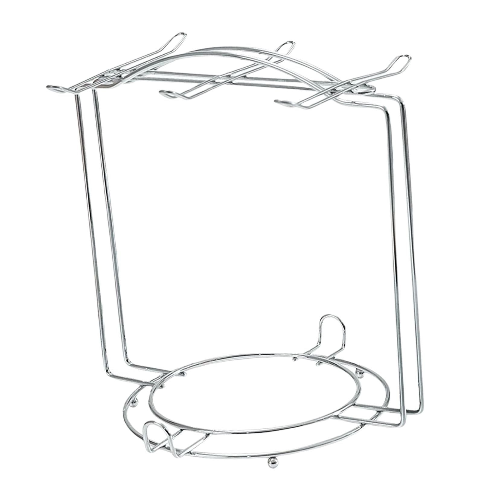 Magideal - Decoración De Portavasos De Café De Metal, Multifuncional, Duradero, 6 Ganchos, Escurridor De Agua, Estable, Ahorra Espacio, Soporte Portátil Para Taz , Argén