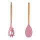 thumbnail image 1 of Juego de utensilios de cocina de 2 piezas, de madera, fáciles de limpiar, antiadherentes, color rosa, 1 of 5