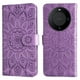 thumbnail image 1 of Funda tipo cartera FOXDOCK para Huawei Mate 60 Pro , diseño girasol en relieve, cuero PU, cierre magnético, soporte y tarjetero, 1 of 5