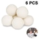thumbnail image 1 of Bolas de lana para secadora (paquete de 6), lana natural orgánica para ropa, suavizantes, antiestáticas, aptas para bebés, sin pelusa, sin olor y reutilizables., 1 of 8