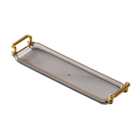 Bothyi - Platos Rectangulares Para Servir Con Asas, Bandeja De Tocador Para Fiesta, Hogar, Cocina, Gris