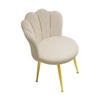 Magideal - Silla De Tocador, Mueble De Sala De Estar, Silla De Maquillaje Nórdica Con Patas Doradas, Asiento Tapizado Para Dormitorio, Salón De Belleza, Vestidor Beige