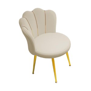 Magideal - Silla De Tocador, Mueble De Sala De Estar, Silla De Maquillaje Nórdica Con Patas Doradas, Asiento Tapizado Para Dormitorio, Salón De Belleza, Vestidor Beige