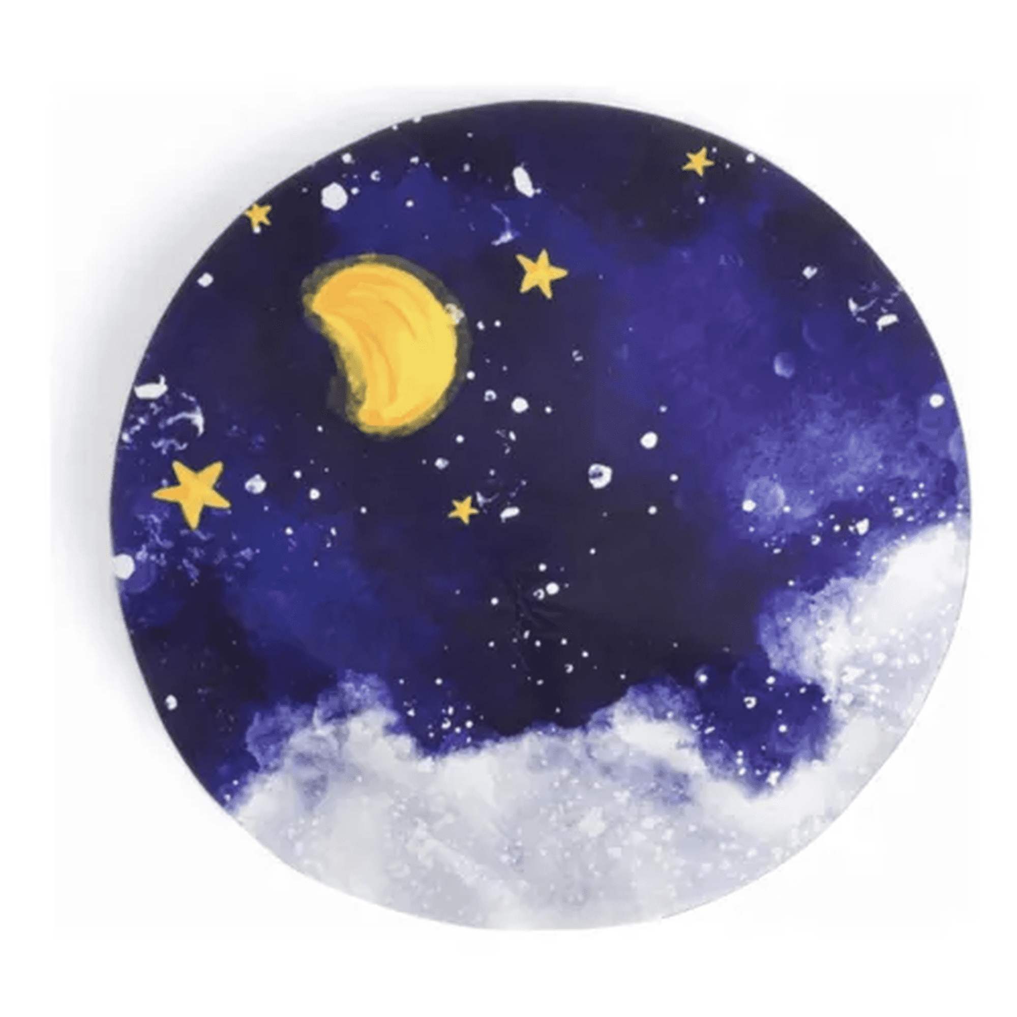 Genérico - Alfombra Circular Estampada 100cm Azul Oscuro Cielo Nocturno