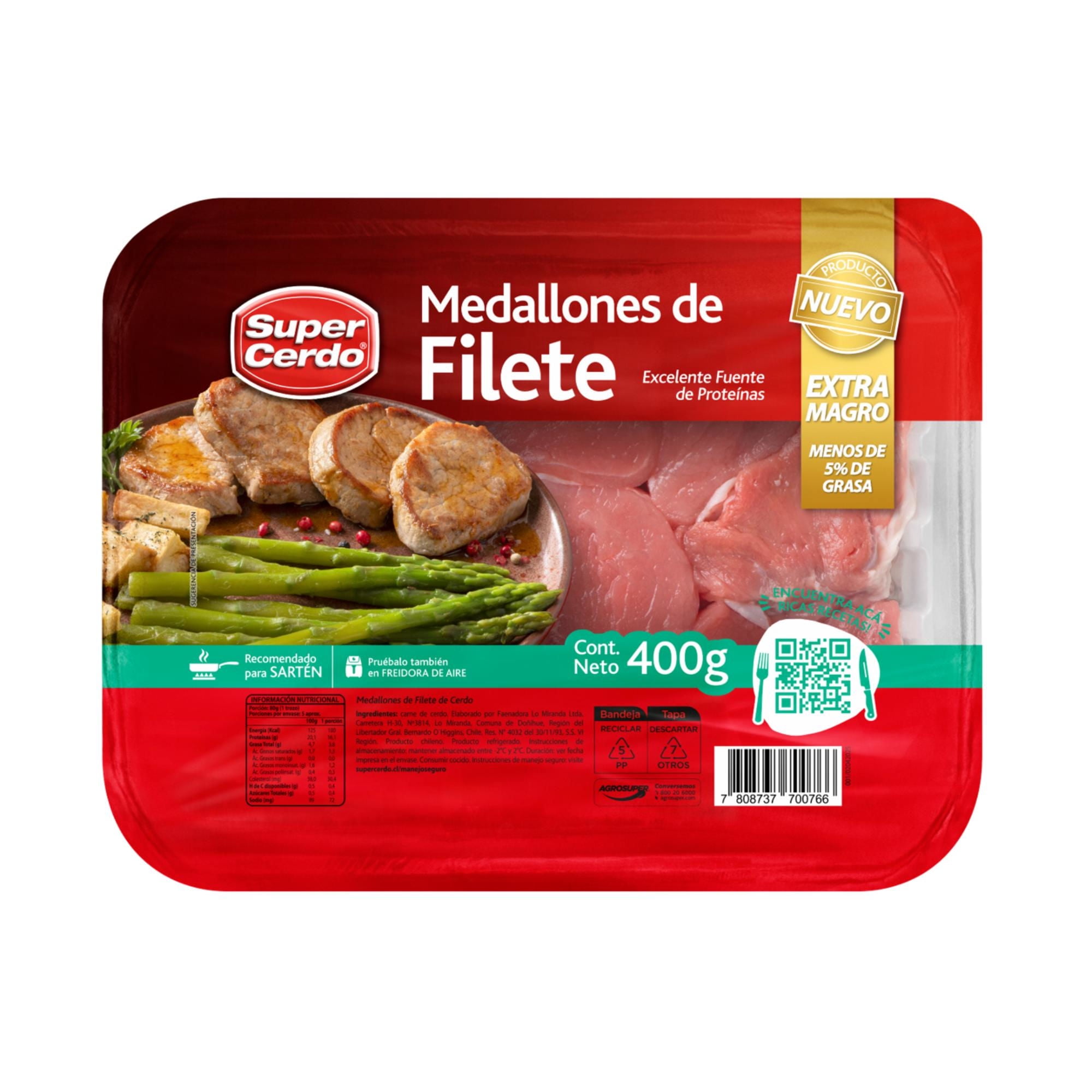 Medallon De Cerdo Filete 400 g Super Cerdo