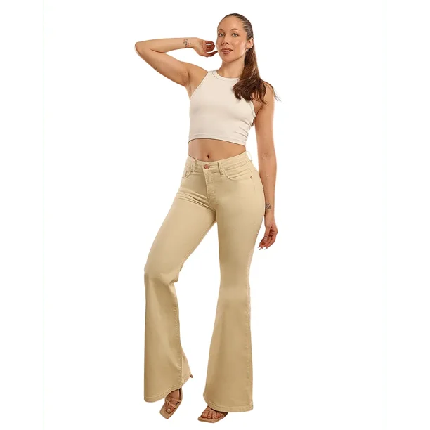 Jeans Mujer Ferrari Flare Vainilla Divine