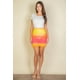 thumbnail image 3 of Saronite Minifalda Ajustada de Malla con Volantes Fruncidos y Encaje Transparente, Amarilla/multicolor (para Mujer), 3 of 5