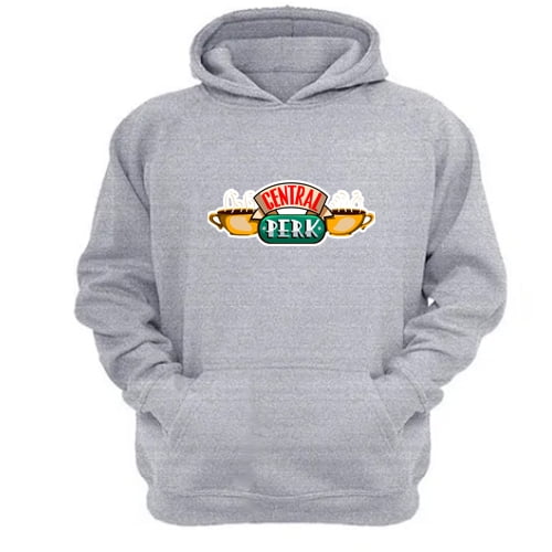 Polerón Canguro Central Perk Gris Claro Talla L Unisex