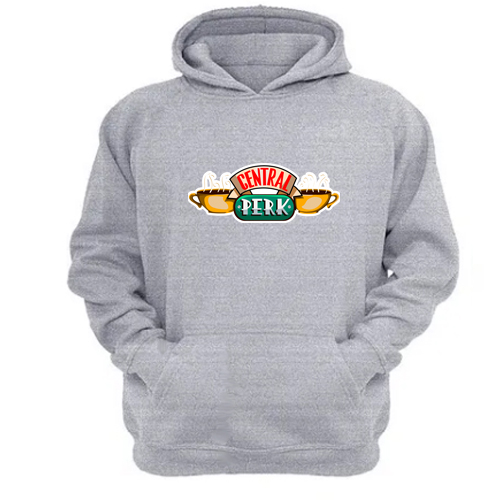 Genérico - Polerón Canguro Central Perk Gris Claro Talla L Unisex