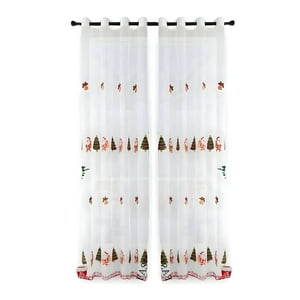 Genérico - 2 Panel De Cortina Visillo Diseño Navideño 140X230 Cm V4