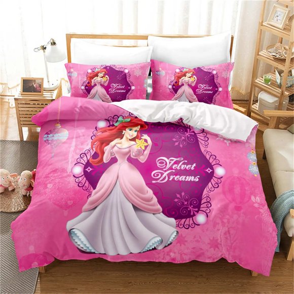 Princess Printed 3-Piece Pillowcase Duvet Cover Snow White Comfortable Bedding Children Adult Bed Bed Sheets