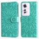 thumbnail image 2 of Funda tipo cartera FOXDOCK para OPPO Reno 11F , diseño girasol en relieve, cuero PU, cierre magnético, soporte y tarjetero, 2 of 5