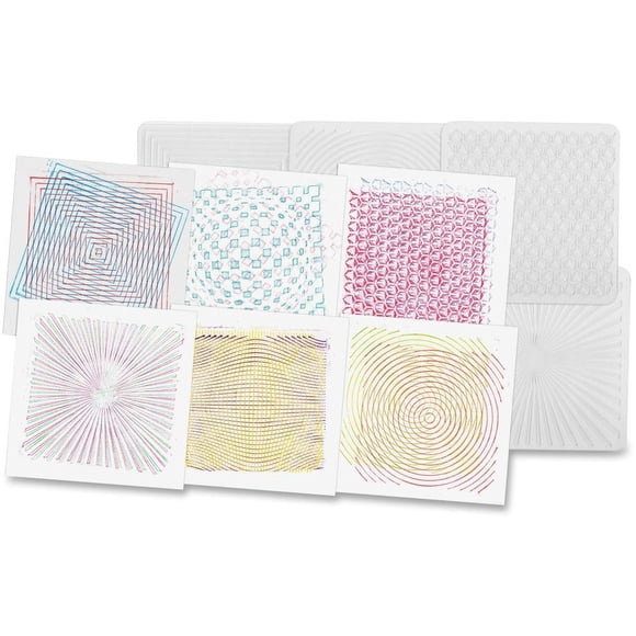 Platos para frotar Roylco Optical Illusion, juego de 6 unidades, 7 x 7 cm