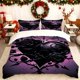thumbnail image 1 of Black Heart-Shaped Thorn Rose Printed Duvet Cover Set Includes a Duvet Cover And Two Pillowcases Soft And Comfortable Perfect for Use in Family Bedrooms And Gue, 1 of 1