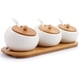thumbnail image 1 of Juego 3 Especieros Ceramicos Con Tapa Y Base De Bambu, 1 of 5