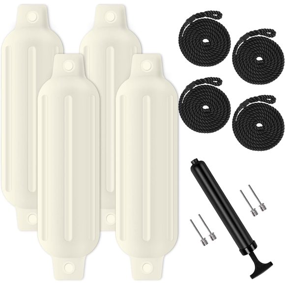 Guardabarros Turmaster para barcos, paquete de 4 unidades, 11,4 cm x 40,6 cm, con accesorios