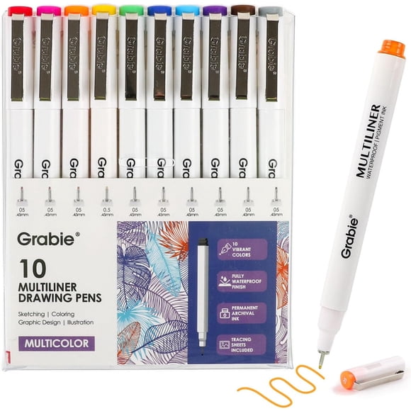 Marcadores Grabie CMK100 10 Multicolor 0.5 mm Impermeables