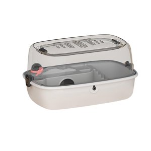 Ioensy - Jaula Grande Para Hámster, Hábitat De Ventilación Portátil Para Animales Pequeños, Conejitos, Ratas, Gris, Modelo Básico