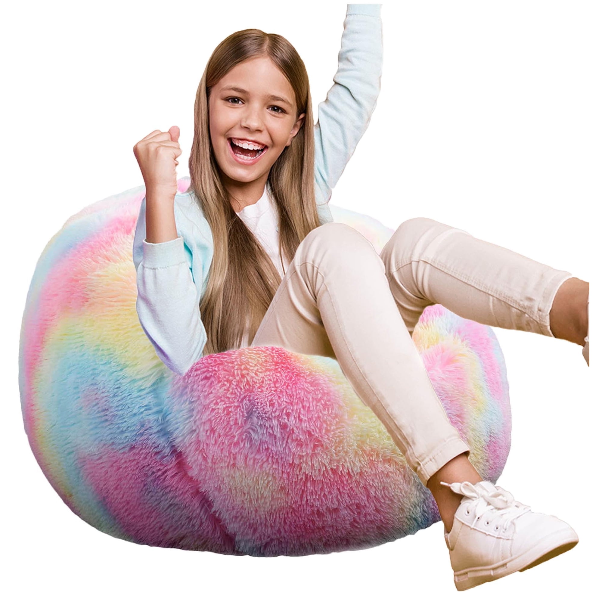 Sillón Puff Redondo Kisoy De 74 Cm Con Espuma Viscoelástica Para Niños