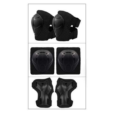 Kanggu - Pack Rodilleras Coderas Y Muñequeras - Negro