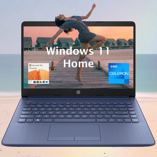 Ordenador portátil HP con pantalla HD de 14 pulgadas, 16 GB de RAM, 64 GB eMMC, Windows 11