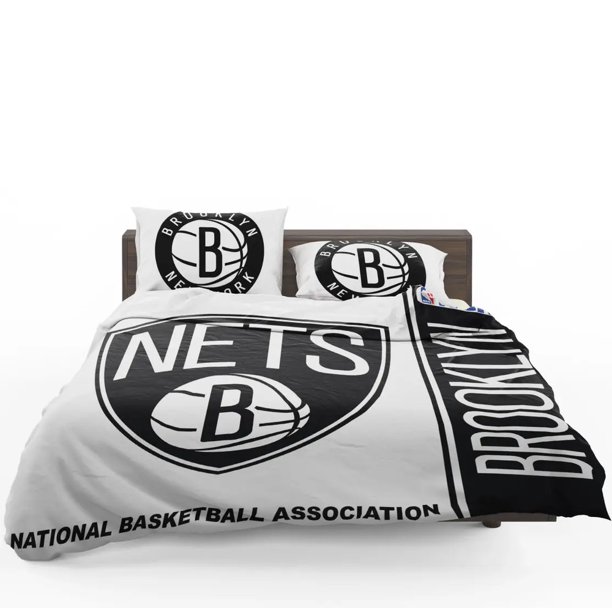 Brooklyn Nets NBA Basketball Quilt Duvet Cover Set Bed Linen Pillowcase