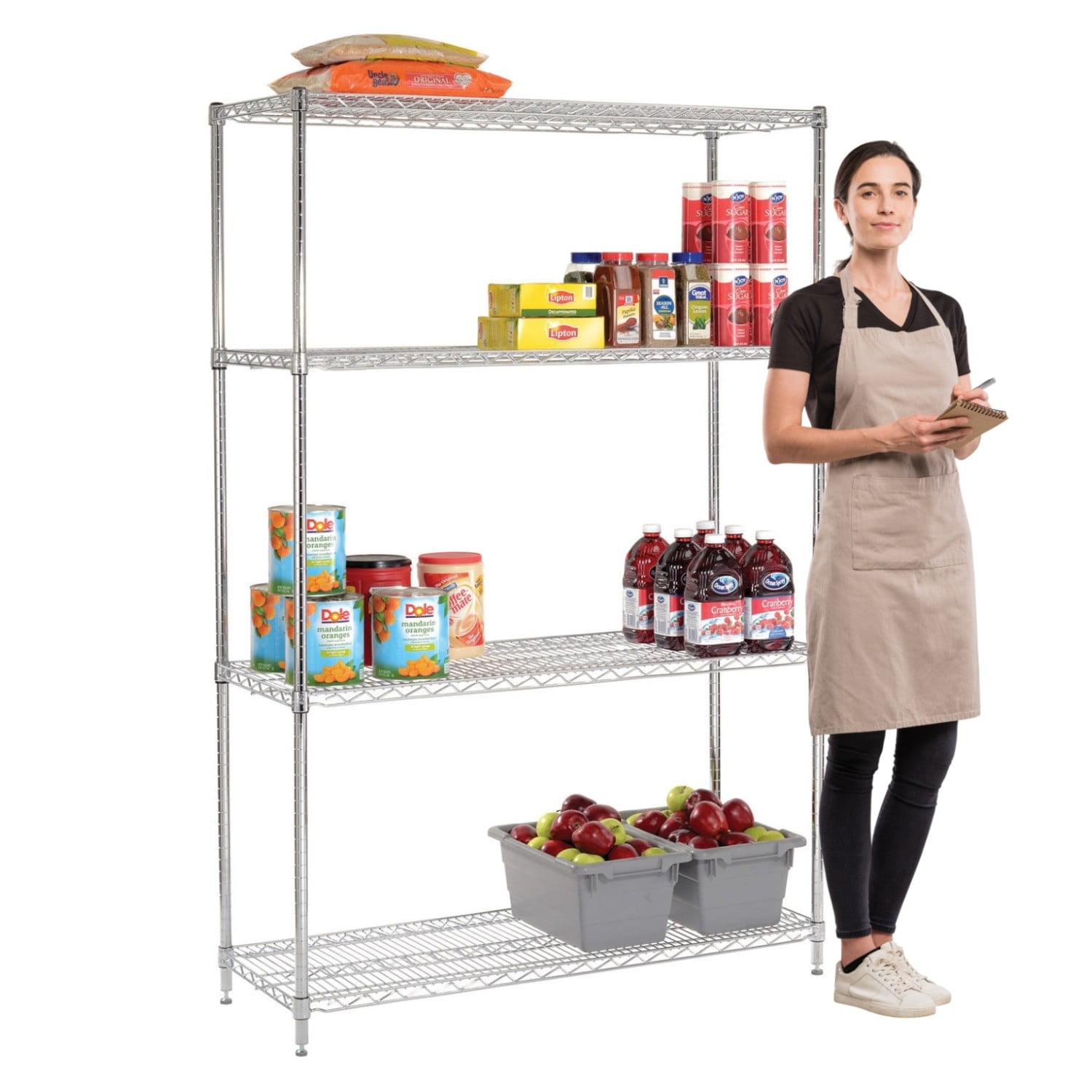 Estante 120x45x180 Cm Acero Cromado Prochef Capacidad 480 Kg