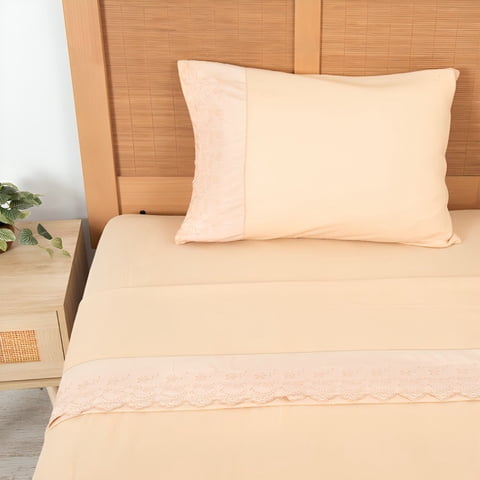 Juego De Sábanas Polar Lisa Broderie 1.5 Plazas / Arena – Mashini