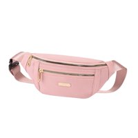 Magideal - Riñonera Para Mujer, Riñonera, Cinturón Ajustable, Bolsillos Con Cremallera, Riñonera, Riñonera, Viaje, Ciclismo, Deportes , Rosado 30Cmx14Cmx7Cm