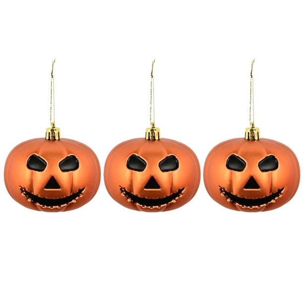 3 Piezas De Decoraciones De Calabaza Colgantes De Halloween Aterradoras Para árbol Interior Exterior Naranja Mate