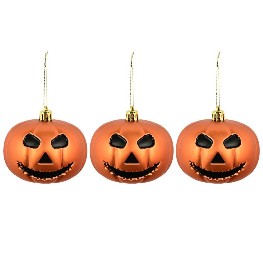Bothyi - 3 Piezas De Decoraciones De Calabaza Colgantes De Halloween Aterradoras Para Árbol Interior Exterior Naranja Mate