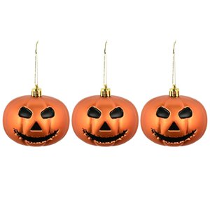 Bothyi - 3 Piezas De Decoraciones De Calabaza Colgantes De Halloween Aterradoras Para Árbol Interior Exterior Naranja Mate