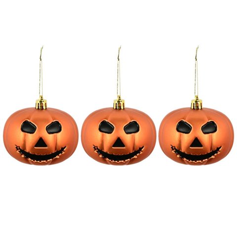 Bothyi - 3 Piezas De Decoraciones De Calabaza Colgantes De Halloween Aterradoras Para Árbol Interior Exterior Naranja Mate