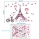 thumbnail image 5 of Calcomanías de pared románticas de la Torre Eiffel para niñas, pegatinas de vinilo con diseño de flores, mariposas, globos aerostáticos, para San Valentín, parejas, dormitorio, sala de estar, arte mur, 5 of 5