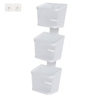 Magideal - Cesta Colgante De Pared Para Guardar Ajos, Organizador De Pared, Soporte Para Patatas, Contenedor Para Jengibre Y Ajo Para El Hogar, La Cocina Y El Ba Tres Capas Blancas