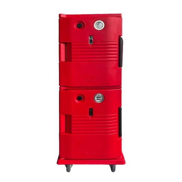 Contenedor Calefaccionado Isotérmico Doble UPC800 Rojo Con Ruedas