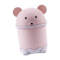 Magideal - Lindo Pequeño Bote De Basura Cesta De Basura De Papel Eliminación Contenedor De Reciclaje Cesta De Basura Organizador De Escritorio Para Encimera Mesa Rosa