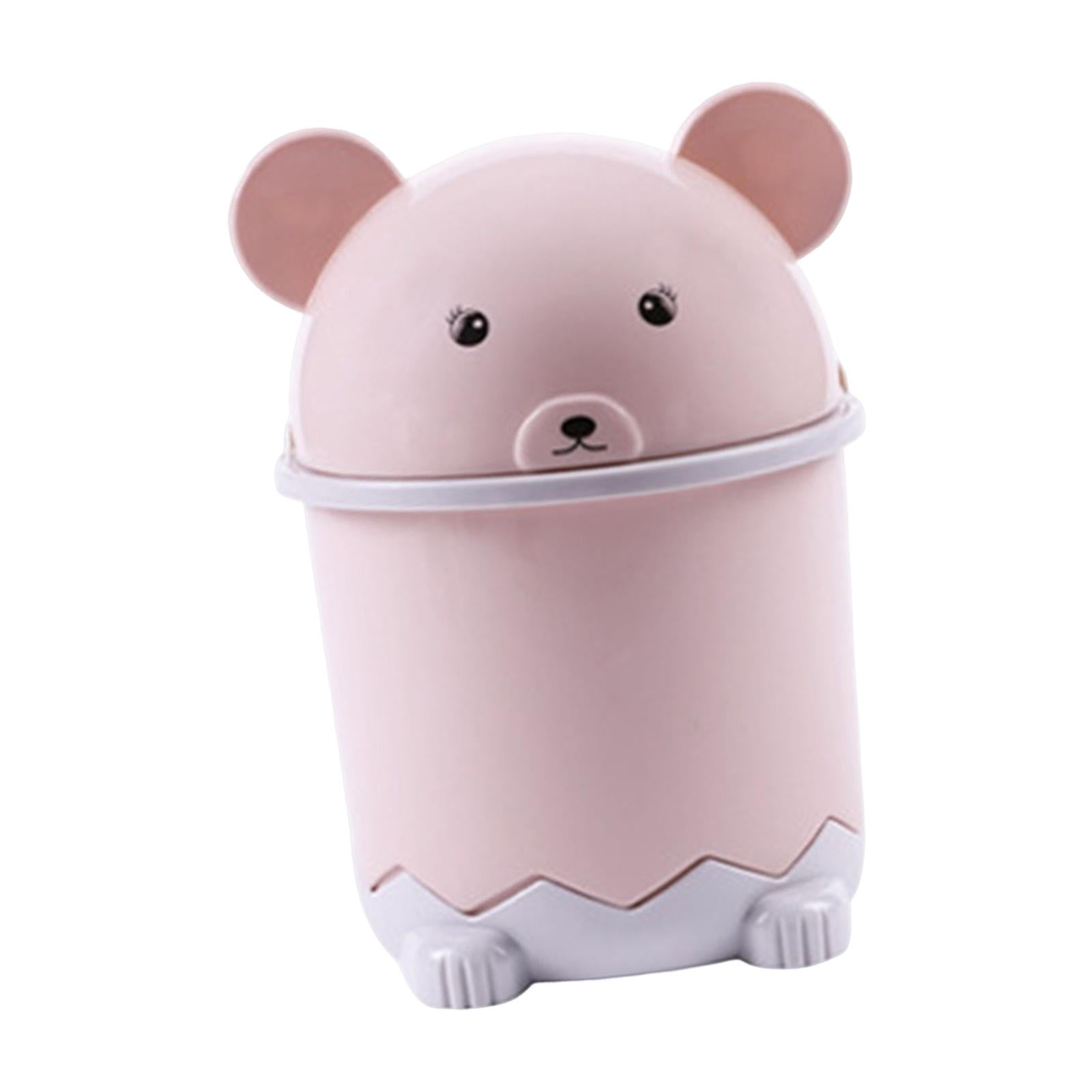 Magideal - Lindo Pequeño Bote De Basura Cesta De Basura De Papel Eliminación Contenedor De Reciclaje Cesta De Basura Organizador De Escritorio Para Encimera Mesa Rosa