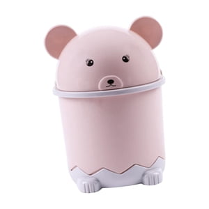 Magideal - Lindo Pequeño Bote De Basura Cesta De Basura De Papel Eliminación Contenedor De Reciclaje Cesta De Basura Organizador De Escritorio Para Encimera Mesa Rosa