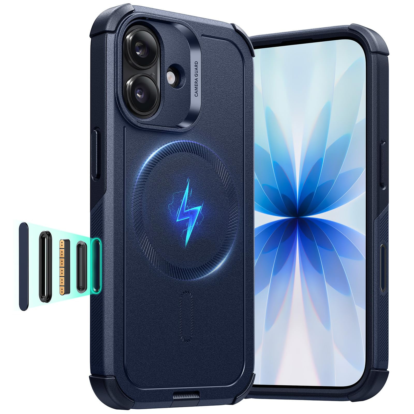 Funda De Teléfono Esr Para Iphone 17 Cyber Series, Color Azul Marino